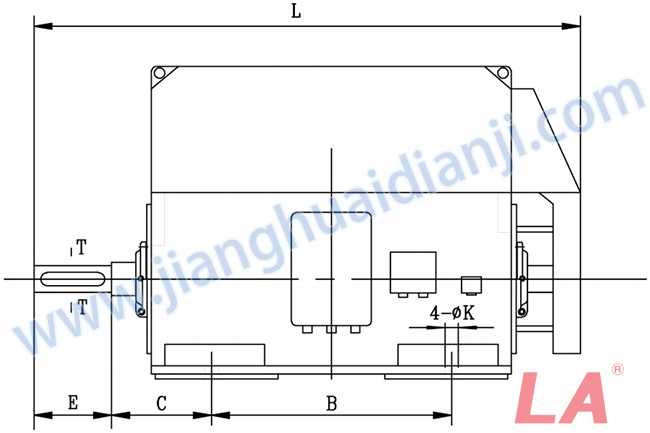 YHP系列磨煤機(jī)用高壓三相異步電動(dòng)機(jī)安裝尺寸圖(IP54、IP55 6KV) - 六安江淮電機(jī)有限公司