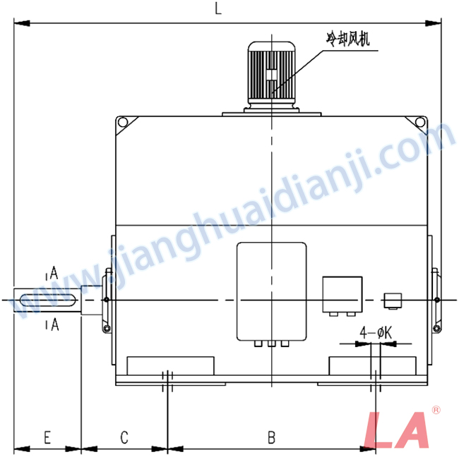 YP系列高壓變頻調(diào)速三相異步電動機(jī)安裝尺寸圖(IP54、IP55 6KV) - 六安江淮電機(jī)有限公司