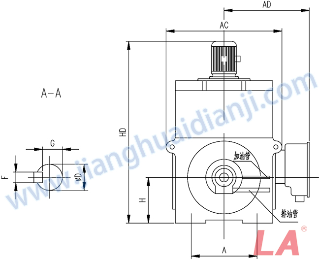 YP系列高壓變頻調(diào)速三相異步電動機(jī)安裝尺寸圖(IP54、IP55 6KV) - 六安江淮電機(jī)有限公司