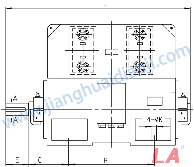 YKS系列大型高壓三相異步電動(dòng)機(jī)外形及安裝尺寸圖(YKS710-1000 IP44、IP54、IP55) - 六安江淮電機(jī)有限公司